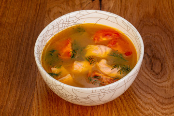Fish soup with salmon