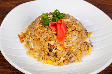 Stir fry rice with chicken
