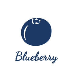 Vector illustration. Blue blueberry on white background.