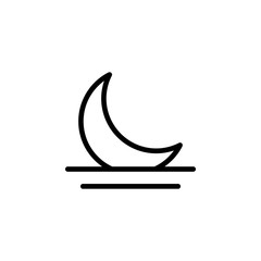 the moon the sea icon. Element of autumn icon for mobile concept and web apps. Thin line the moon the sea icon can be used for web and mobile