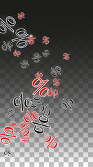 Luxury Vector Gold Percentage Sign Confetti on Transparent. Percent Sale Background. Business, Economics Print. Discount Illustration. Promotion Poster. Black Friday Banner. Special offer Template.