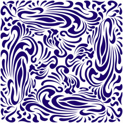Abstract Pattern in Oriental Style Elegant pattern of smooth elements The unusual idea of packaging, tiles, wallpaper, textiles Handmade