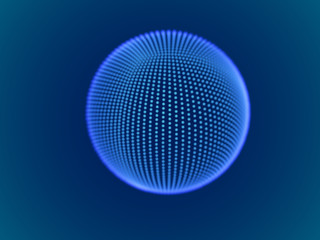 Cyber space concept: 3d digital sphere consisting of glowing particles. Cyber security, big data, data storage visual concept. EPS 10, vector illustration.