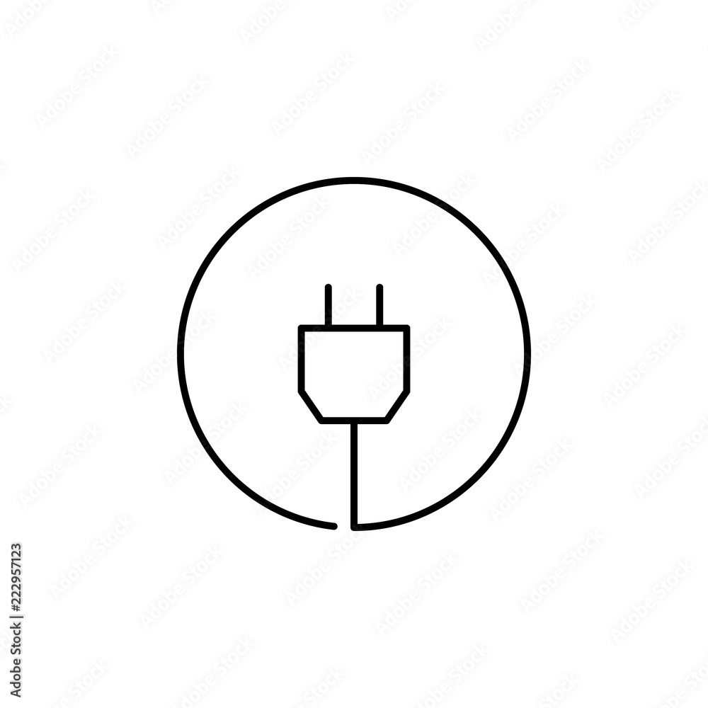 Poster plug icon. element of internet related icon for mobile concept and web apps. thin line plug icon can