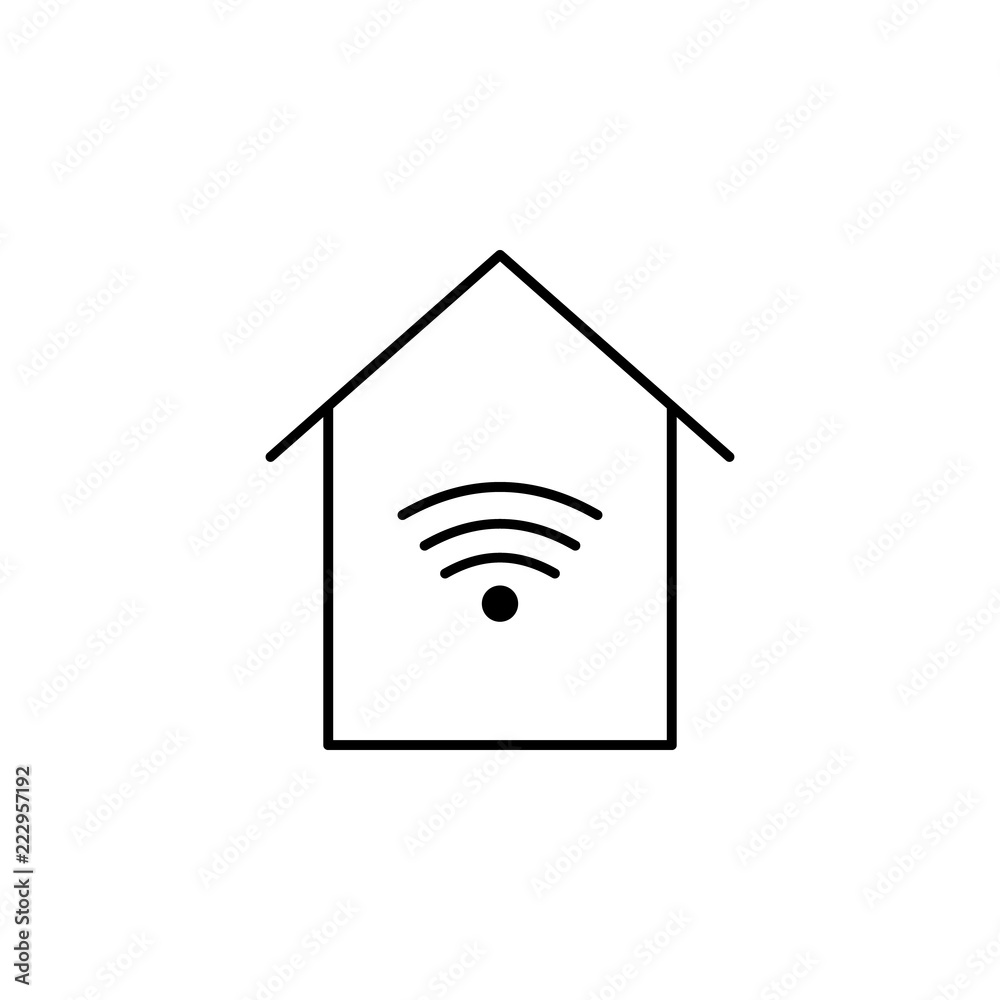 Poster smart home icon. element of internet related icon for mobile concept and web apps. thin line smart h