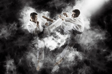 Martial arts masters, karate practice