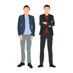  silhouette man in jacket, flat style