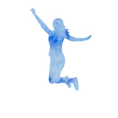 silhouette girl jumping