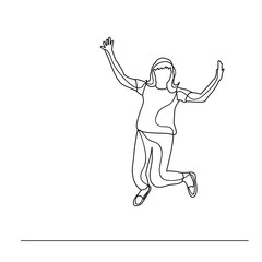 Fototapeta na wymiar sketch of a girl jumping