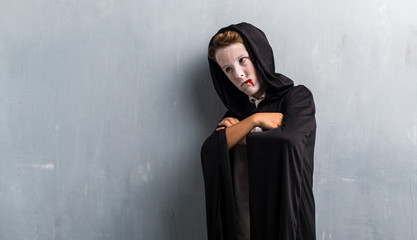 Boy in vampire costume for halloween holidays