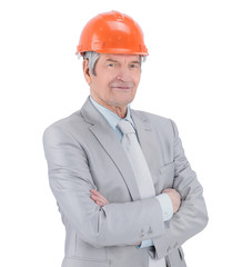 portrait of Mature construction engineer .isolated on a white