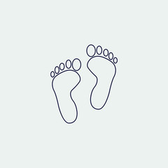 footprint icon, vector illustration. flat icon