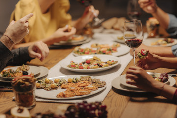 Friends Enjoying at Dinner Party