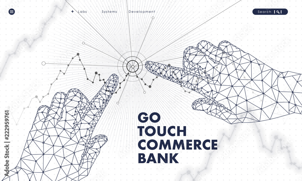 Poster touch the future analytics. innovations systems commerce thinking and development technologies in au
