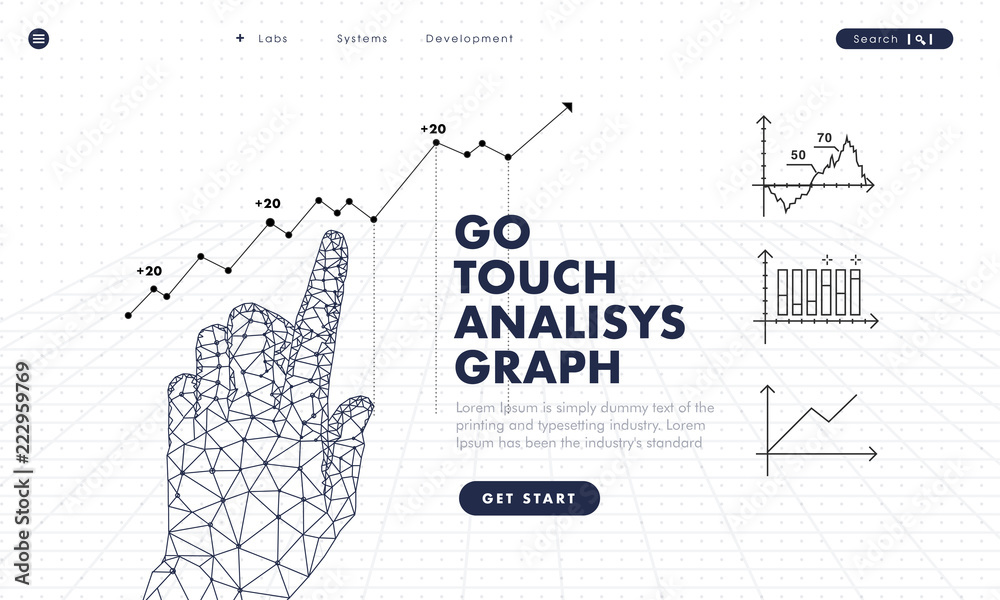 Poster touch the future analytics. innovations systems commerce thinking and development technologies in au