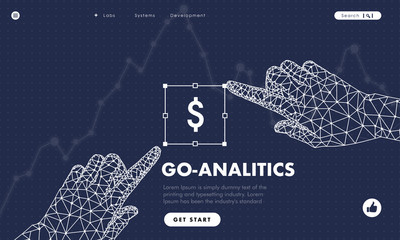 Touch the future analytics. Innovations systems commerce thinking and development technologies in automatics business systems. computers construction of analytical graphics. Future style.