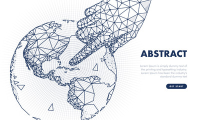 Touch the future arows analytics. Innovations robot systems hand and protection  technologies in innovations systems. lock computers construction of analytical graphics. Future style.