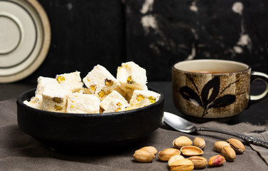 Turkish delight dessert with pistachio
