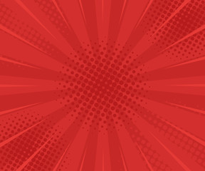 Red Retro vintage style background with sun rays. Vector illustration