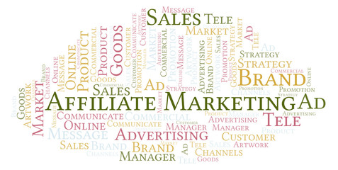Word cloud with text Affiliate Marketing.