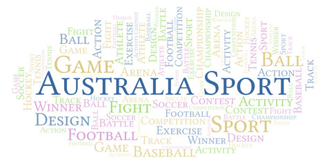 Obraz premium Australia Sport word cloud.