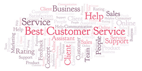Obraz premium Best Customer Service word cloud.