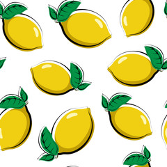 Seamless pattern of fruits. Template for printing on fabric and