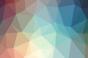 Illustration of blue abstract polygonal elegant multicolor background.