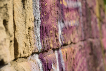 Old Rough Graffiti Grunge Colorful Wall