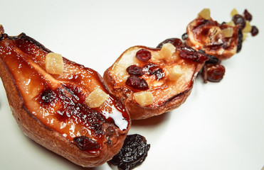 baked pear on a plate