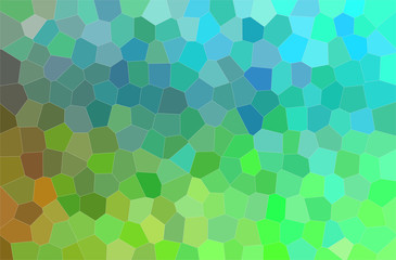 Abstract illustration of blue and green bright middle size hexagon background.