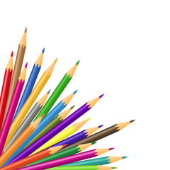 vector illustration of colored pencils on white background