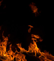 the fire circle in the bottom at black background