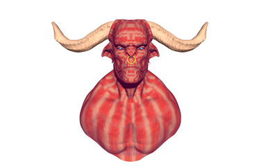 Fototapeta na wymiar Roter Teufel mit Hörnern