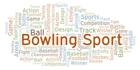 Bowling Sport word cloud.