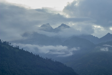 late evening in the misty mountains