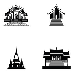 Pagoda and temple silhouette black icon - 222966183