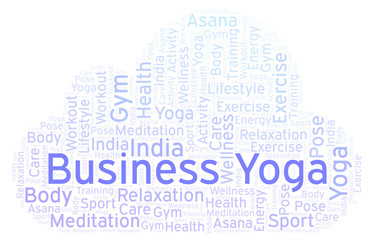 Business Yoga word cloud.