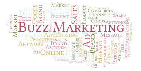 Obraz premium Word cloud with text Buzz Marketing.