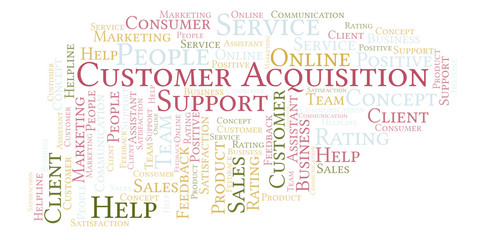 Customer Acquisition word cloud.