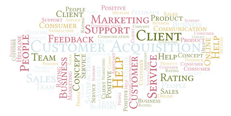 Customer Acquisition word cloud.