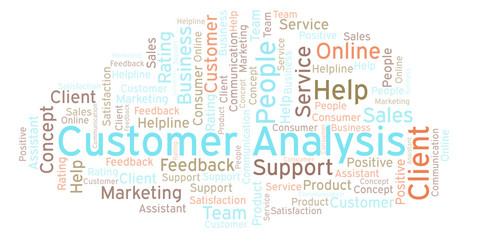 Fototapeta premium Customer Analysis word cloud.