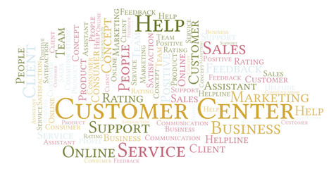 Obraz premium Customer Center word cloud.