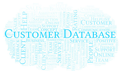 Customer Database word cloud.