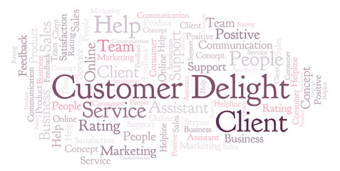 Obraz premium Customer Delight word cloud.