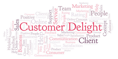 Obraz premium Customer Delight word cloud.