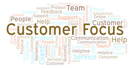 Customer Focus word cloud.