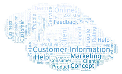 Customer Information word cloud.