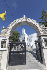 Weisse Kirche auf Naxos Kykladen Griechenland