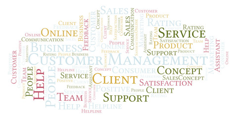 Fototapeta premium Customer Management word cloud.